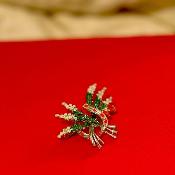 Vintage Hand Painted Enamel Scottish White Heather Brooch Signed ‘Exquisite’ - Picture 4 of 12